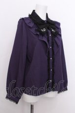 画像2: NOEMIE / 刺繍リボンブラウス  パープル S-26-07-04-021-LO-BL-SZ-ZS (2)