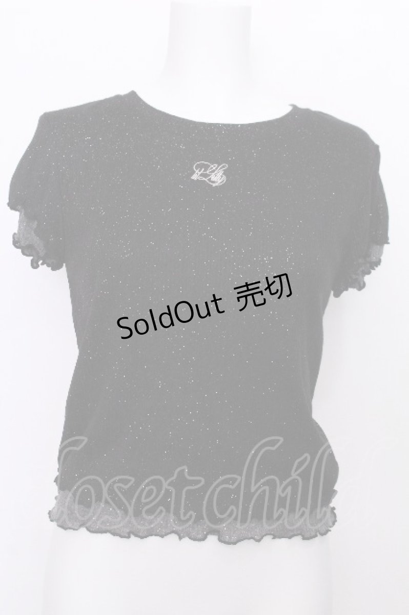 画像1: lilLilly / レイヤードラメTシャツ  黒 S-26-07-04-025-LO-TO-HR-ZS (1)