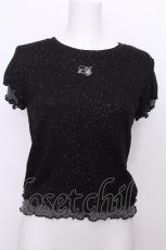 画像1: lilLilly / レイヤードラメTシャツ  黒 S-26-07-04-025-LO-TO-HR-ZS (1)