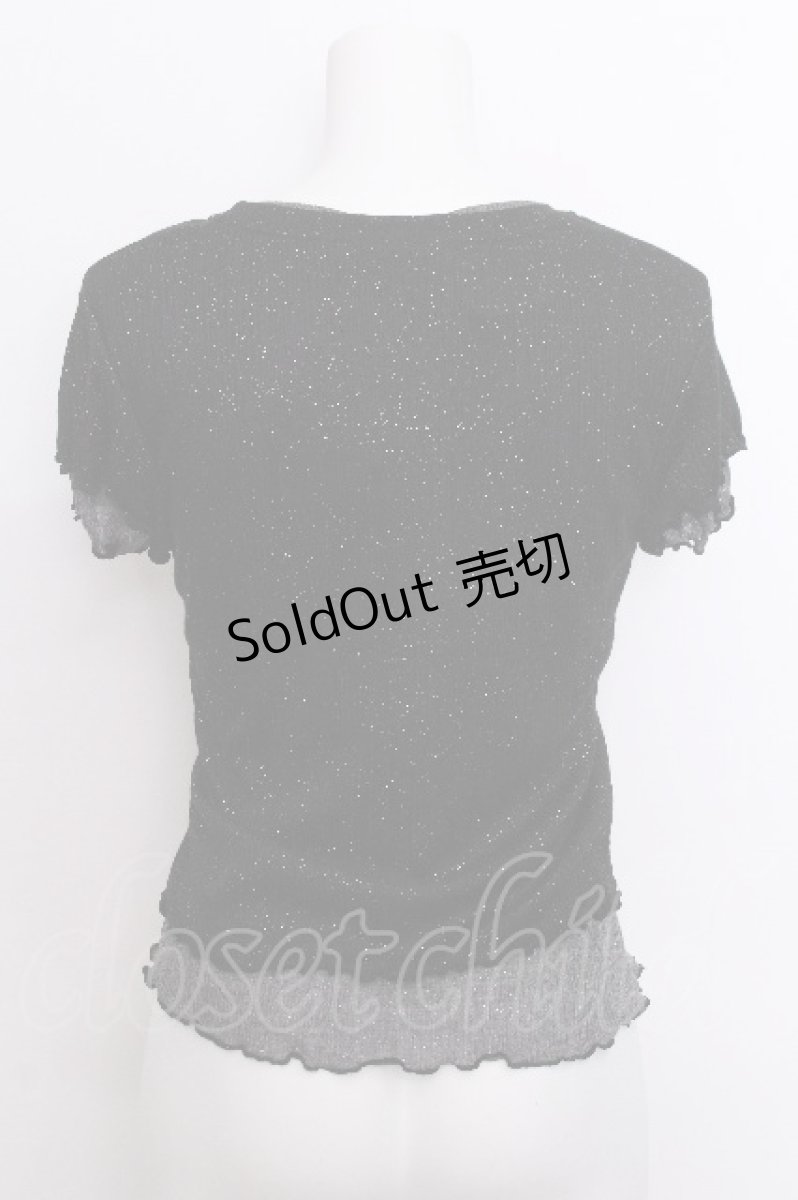画像3: lilLilly / レイヤードラメTシャツ  黒 S-26-07-04-025-LO-TO-HR-ZS (3)