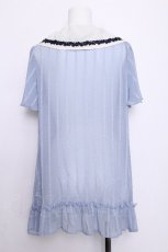 画像2: axes femme / Aラインセーラーブラウス  サックス S-26-07-05-022-AX-BL-HR-ZS (2)