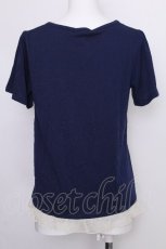 画像2: axes femme / チュール切替トップス  青ｘキナリ S-26-07-05-023-AX-BL-HR-ZS (2)