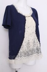 画像3: axes femme / チュール切替トップス  青ｘキナリ S-26-07-05-023-AX-BL-HR-ZS (3)