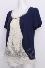 画像4: axes femme / チュール切替トップス  青ｘキナリ S-26-07-05-023-AX-BL-HR-ZS (4)