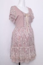 画像3: axes femme / 花刺繍シフォンワンピース  ピンク S-26-07-05-033-AX-BL-HR-ZS (3)