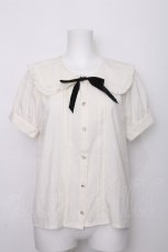 画像1: axes femme POETIQUE / ビッグ襟デザインブラウス  アイボリー S-26-07-05-005-AX-BL-HR-ZS (1)