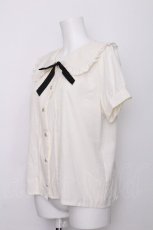 画像4: axes femme POETIQUE / ビッグ襟デザインブラウス  アイボリー S-26-07-05-005-AX-BL-HR-ZS (4)