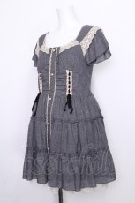 画像4: axes femme / レース半袖ワンピース  グレー S-26-07-05-047-AX-OP-HR-ZS (4)