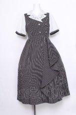 画像1: axes femme / 夜空刺繍襟ドッキングワンピース  黒ｘ白 S-26-07-05-048-AX-OP-HR-ZS (1)