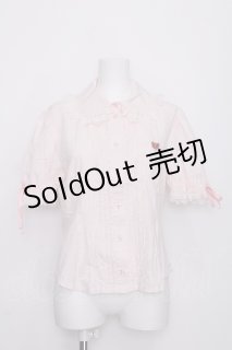 BABY,THE STARS SHINE BRIGHT /ロゴ刺繍ブラウス ピンク S-26-07-05