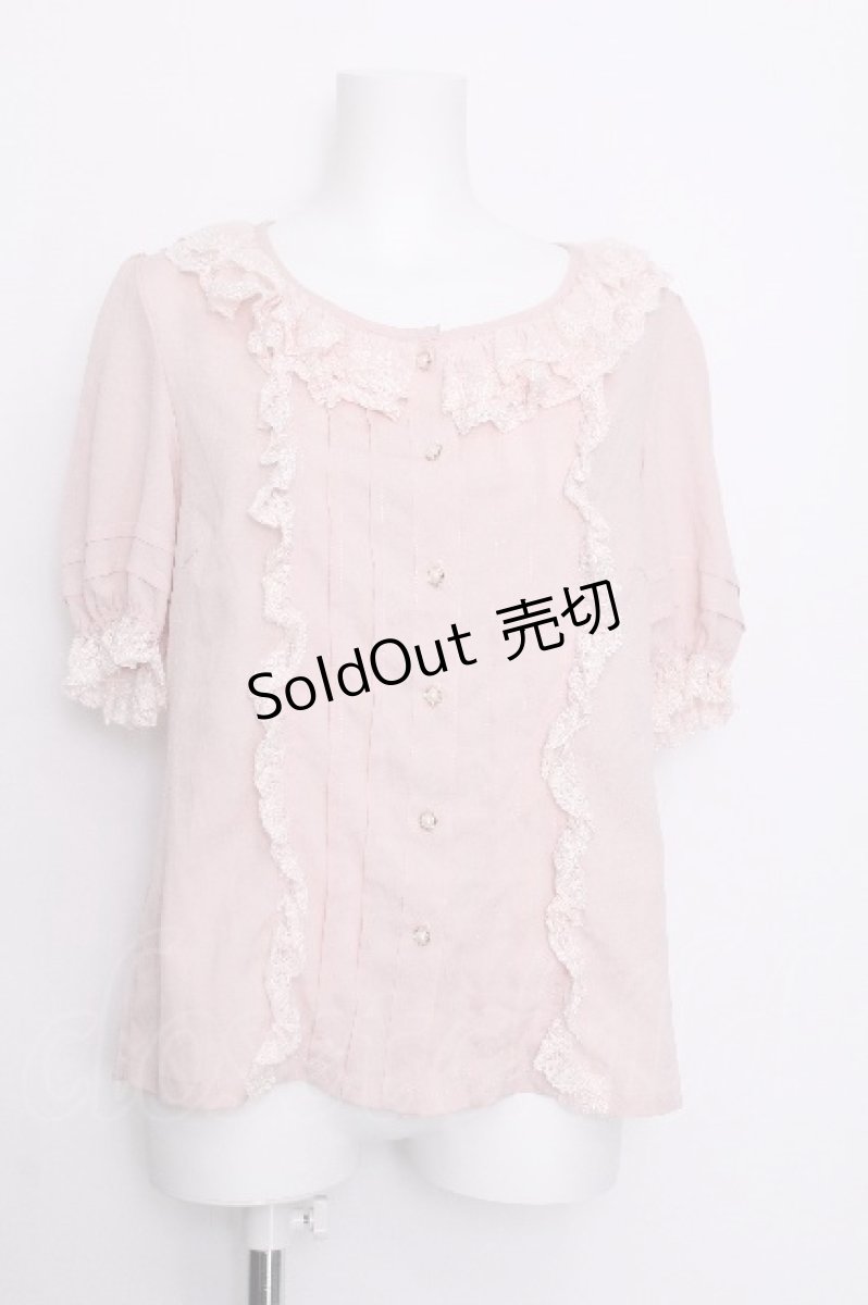 画像1: LOLITA / レースデザイン半袖ブラウス  ピンク S-26-07-05-009-LO-BL-HR-ZS (1)