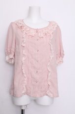 画像1: LOLITA / レースデザイン半袖ブラウス  ピンク S-26-07-05-009-LO-BL-HR-ZS (1)