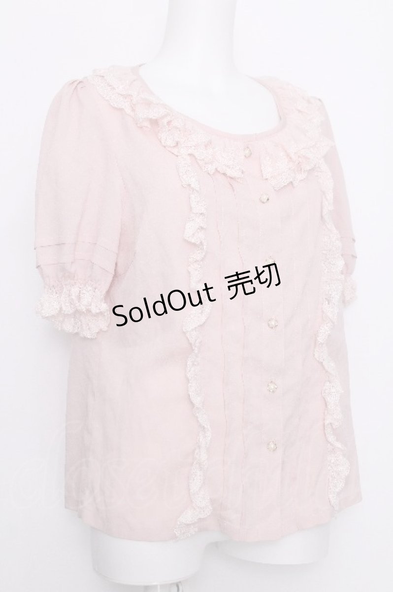 画像3: LOLITA / レースデザイン半袖ブラウス  ピンク S-26-07-05-009-LO-BL-HR-ZS (3)