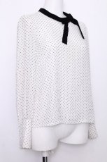 画像3: MILK / ドットブラウス  白ｘ黒 S-26-07-05-013-ML-BL-AS-ZS (3)