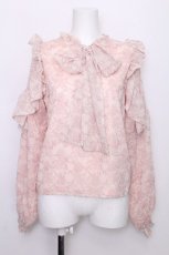 画像1: titty&Co. / 花柄シフォントップス  ピンク S-26-07-05-018-LO-TO-HR-ZS (1)