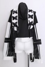 画像2: Amilige / ウサギ耳バイカラージャージトップス  黒ｘ白 S-26-07-06-032-PU-TO-AS-ZS (2)