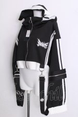 画像3: Amilige / ウサギ耳バイカラージャージトップス  黒ｘ白 S-26-07-06-032-PU-TO-AS-ZS (3)