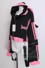 画像3: Amilige / ウサギ耳バイカラージャージトップス  黒ｘピンク S-26-07-06-033-PU-TO-AS-ZS (3)