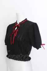 画像3: axes femme POETIQUE / チャイナボタンニットプルオーバー  黒ｘ赤 S-26-07-06-035-AX-TO-HR-ZS (3)