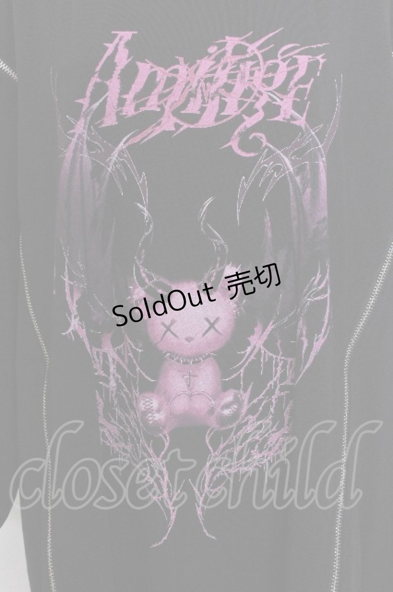 画像3: Amilige / Devil bat Bear ZIP Tシャツ  黒 S-26-07-06-037-PU-TS-AS-ZS (3)