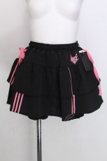 画像1: Amilige / ハイウエストフリルジャージパンツ  黒ｘピンク S-26-07-06-047-PU-PA-AS-ZS (1)