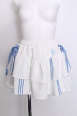 画像1: Amilige / ハイウエストフリルジャージパンツ  白ｘサックス S-26-07-06-053-PU-PA-AS-ZS (1)
