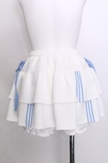 画像2: Amilige / ハイウエストフリルジャージパンツ  白ｘサックス S-26-07-06-053-PU-PA-AS-ZS (2)