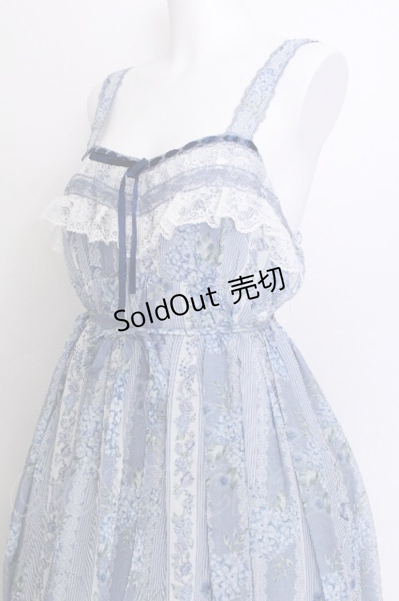 画像3: axes femme / 紫陽花柄Aラインワンピース  サックス S-26-07-06-055-AX-OP-AS-ZS (3)