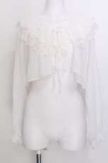 画像1: axes femme POETIQUE / オフショルシフォンボレロ  白 S-26-07-06-057-AX-TO-AS-ZS (1)