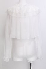 画像2: axes femme POETIQUE / オフショルシフォンボレロ  白 S-26-07-06-057-AX-TO-AS-ZS (2)