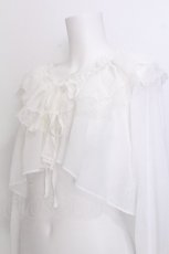 画像3: axes femme POETIQUE / オフショルシフォンボレロ  白 S-26-07-06-057-AX-TO-AS-ZS (3)