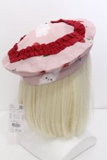 画像2: Chalmiere / チェリーバニー柄ベレー  ピンク S-26-07-06-009-AX-AC-HR-ZS (2)