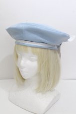 画像1: lilLilly / セーラーベレー帽  サックスｘ白 S-26-07-06-010-LO-AC-HR-ZS (1)