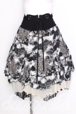 画像1: Ozz oneste / 花プリント2Wayスカート  黒ｘベージュ S-26-07-08-053-OO-SK-HR-ZS (1)