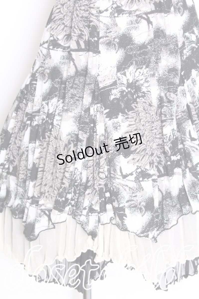 画像4: Ozz oneste / 花プリント2Wayスカート  黒ｘベージュ S-26-07-08-053-OO-SK-HR-ZS (4)