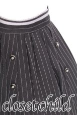 画像3: axes femme / ダブルボタンミドルスカート  黒ｘグレー S-26-07-08-056-AX-SK-AS-ZS (3)