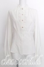 画像1: Forest Wardrobe 森林衣樹 / ハイネックフリルブラウス  白 S-26-07-08-010-LO-BL-AS-ZS (1)