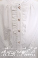 画像3: Forest Wardrobe 森林衣樹 / ハイネックフリルブラウス  白 S-26-07-08-010-LO-BL-AS-ZS (3)