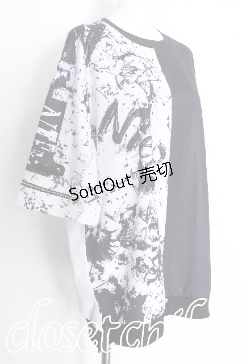 画像3: NieR Clothing / バイカラー切替トップス  黒ｘ白 S-26-07-08-017-PU-TO-AS-ZS (3)