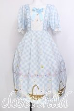画像1: axes femme kawaii / イースター柄ワンピース M サックス S-26-07-08-031-AX-OP-AS-ZS (1)