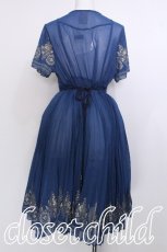画像2: Rozen Kavalier / 刺 プリーツシフォンワンピース  青 S-26-07-08-032-OO-OP-HR-ZS (2)