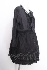 画像2: INGEBORG / レース切替チュニック  黒 S-26-07-09-048-LO-BL-HR-ZS (2)