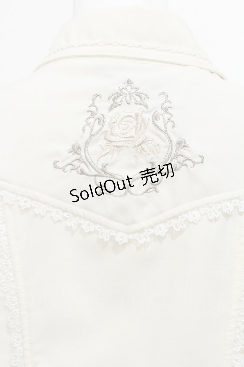画像4: Ozz Croce / レース切替スナップボタンブラウス  キナリｘ白 S-26-07-09-014-OO-BL-HR-ZS (4)