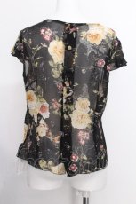 画像3: INGEBORG / 花柄シフォンノースリーブトップス  黒 S-26-07-09-023-LO-SK-HR-ZS (3)