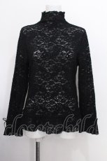 画像1: INGEBORG / ハイネック総レーストップス  黒 S-26-07-09-027-LO-TO-HR-ZS (1)