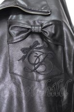 画像4: lilLilly / フェイクレザーリボンジャケット  黒 S-26-07-11-029-LO-JA-HR-ZS (4)