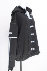 画像3: NieR Clothing / チャイナボタンパーカー  黒ｘサックス S-26-07-11-031-PU-TO-AS-ZS (3)