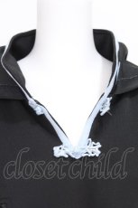 画像4: NieR Clothing / チャイナボタンパーカー  黒ｘサックス S-26-07-11-031-PU-TO-AS-ZS (4)
