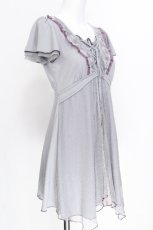 画像3: Ozz oneste / バラ刺 ドットチュール重ねカットソー  グレー S-26-07-11-008-OO-TO-HR-ZS (3)