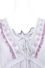 画像4: Ozz oneste / バラ刺 ドットチュール重ねカットソー  グレー S-26-07-11-008-OO-TO-HR-ZS (4)